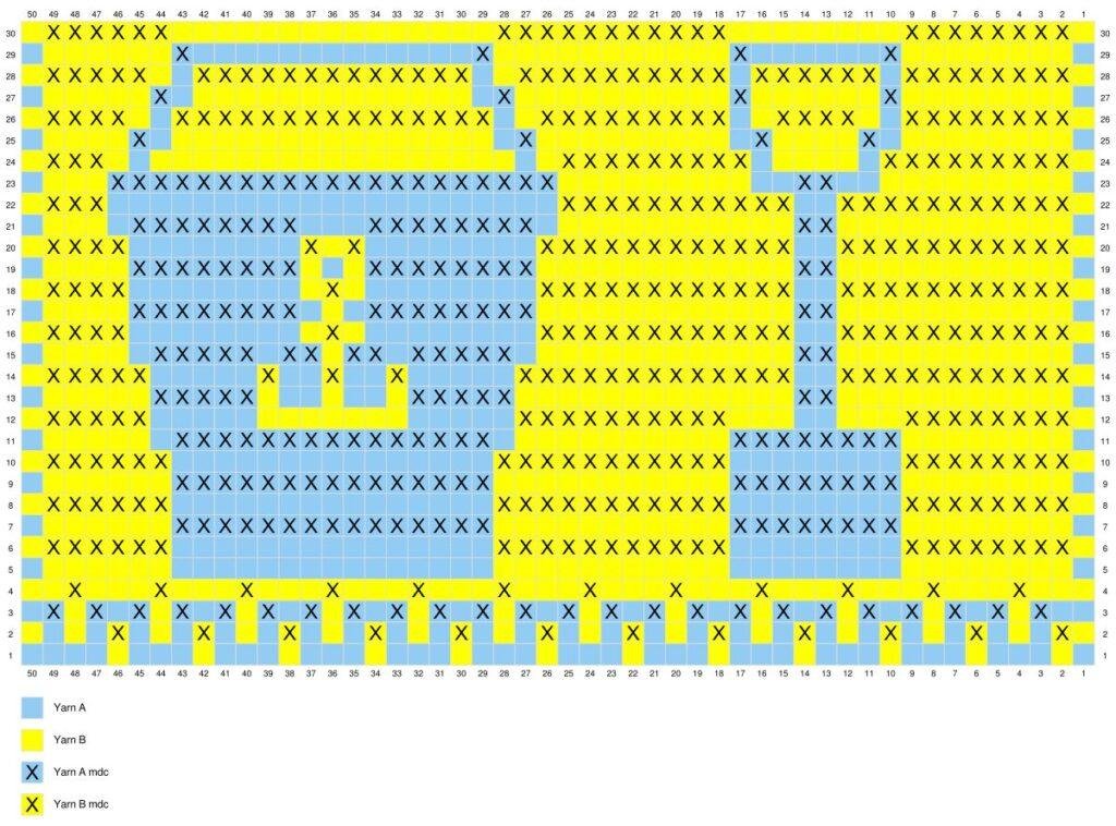 mosaic crochet chart for the beach time crochet motif