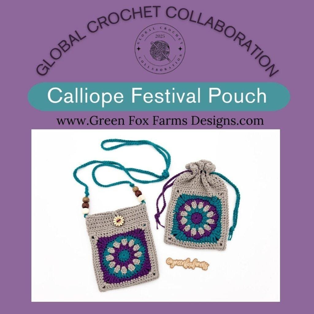 a boho style crochet festival bag is showcased here