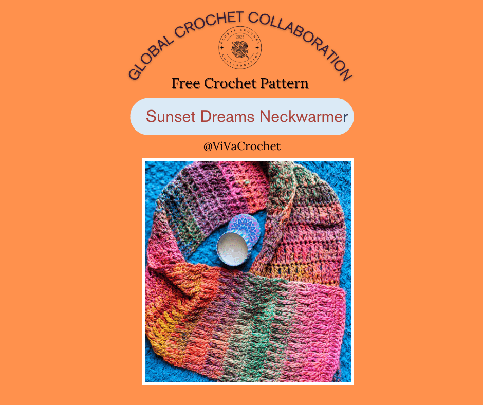 the sunset dreams neck warmer by viva crochet