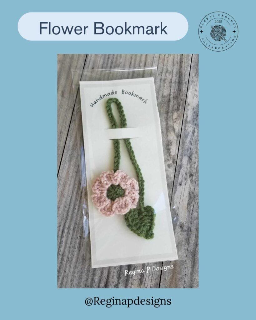 A crochet flower bookmark