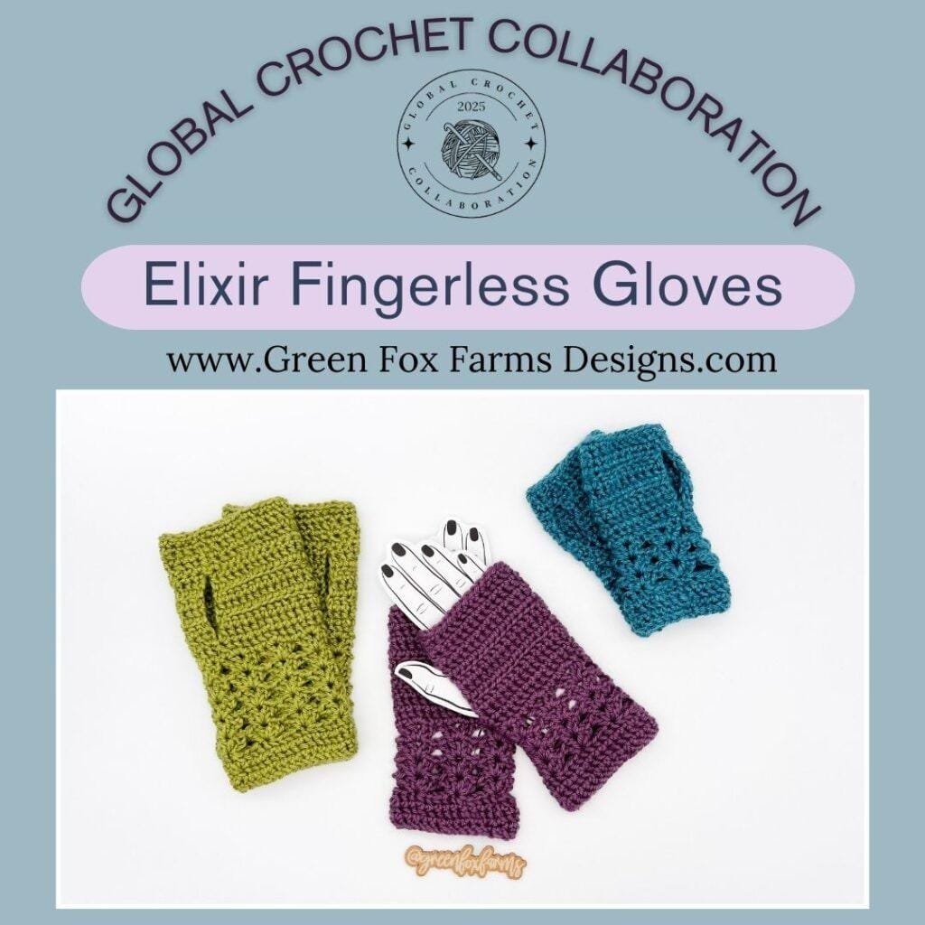 3 pairs of fingerless gloves in different colours
