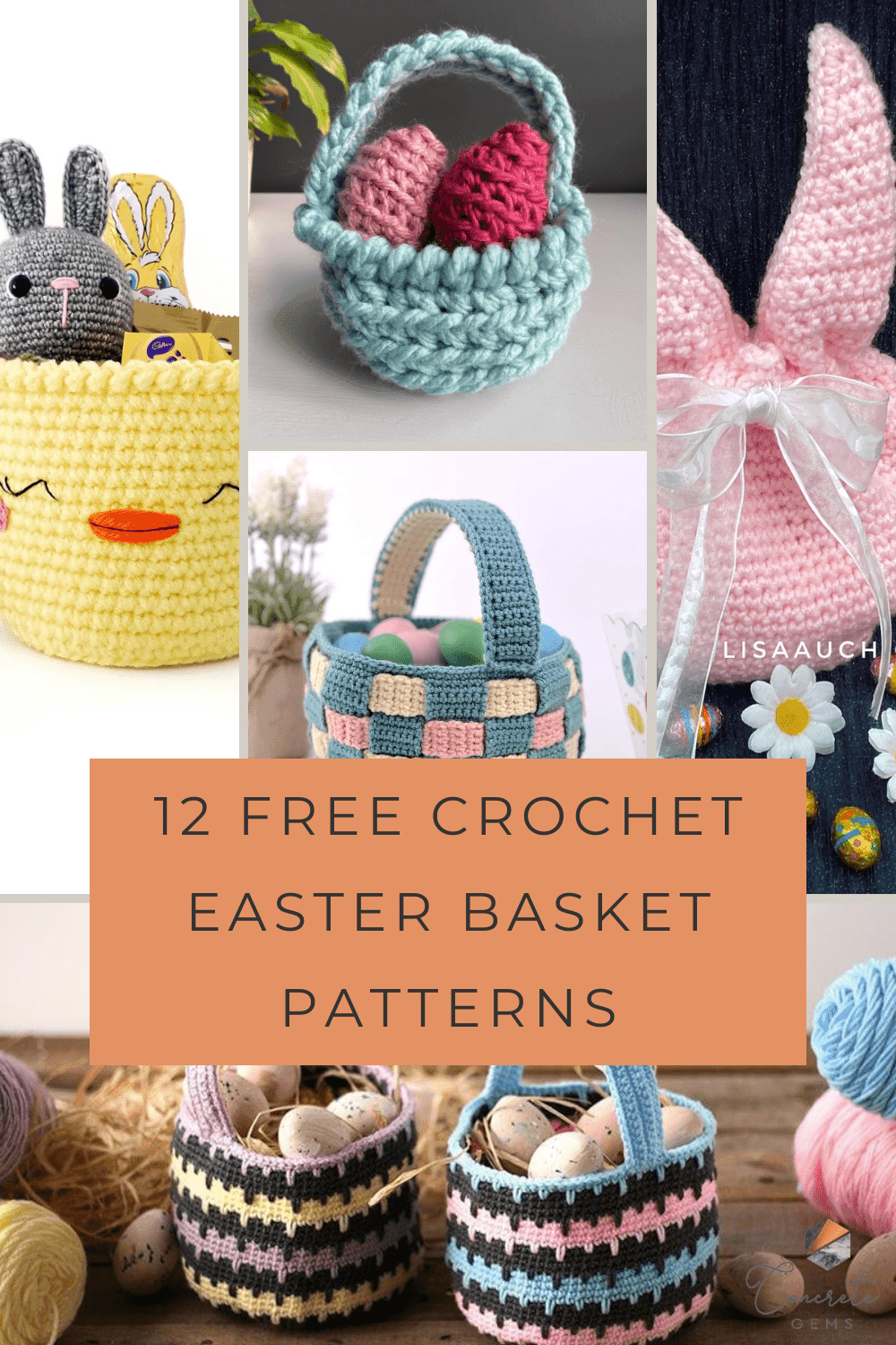 12 Free Crochet Easter Basket Patterns - Concrete Gems