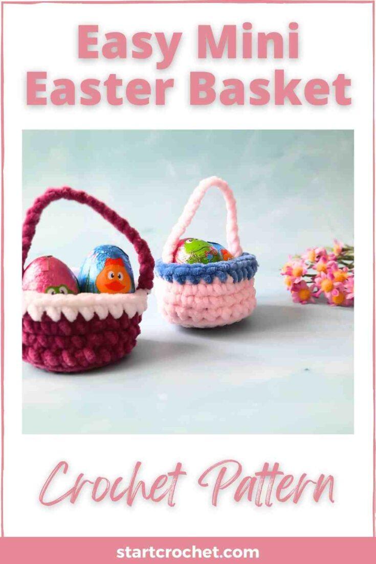 Image for Easy Mini Easter Basket Crochet Pattern (FREE)