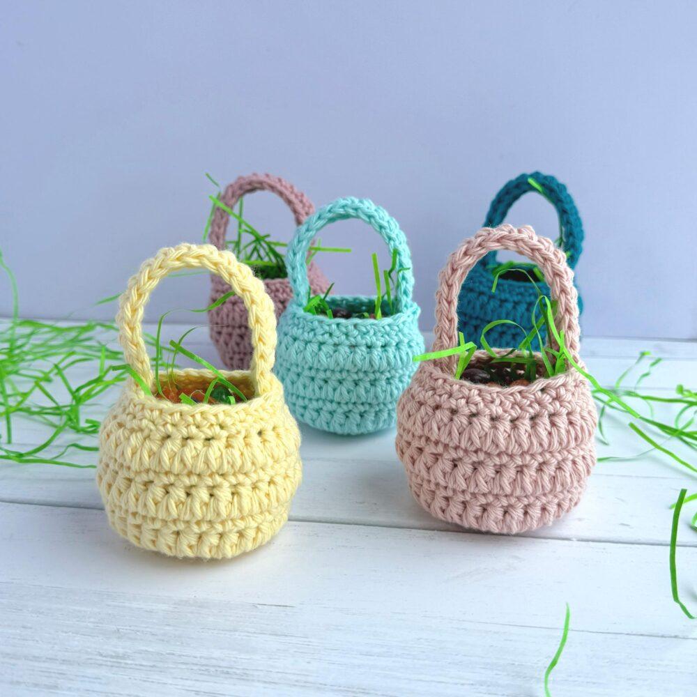 Image for Mini Crochet Treat Baskets Free Pattern | Blackstone Designs Crochet Patterns