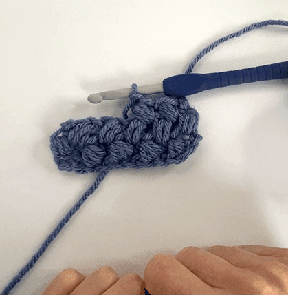 A sample of the crocheted bean stitch