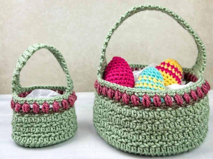 Image for Free Crochet Easter Basket Pattern (2 Sizes!)