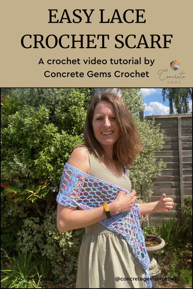 Crochet Lace Scarf Free Pattern - Concrete Gems