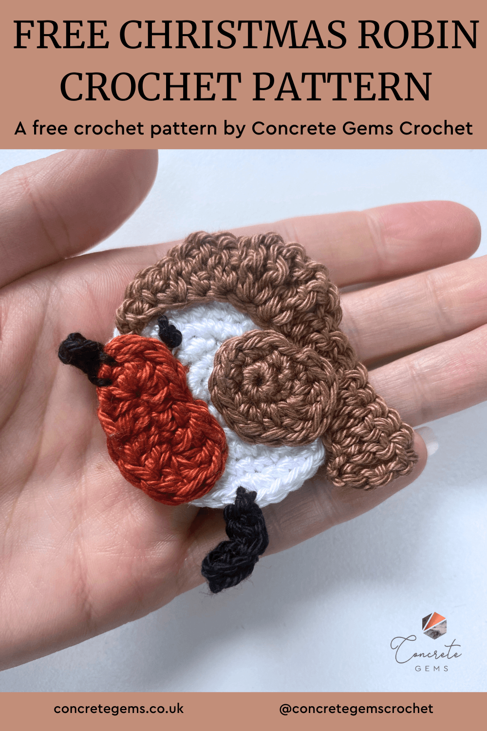 Free! Robin Pattern Robin Crochet Pattern for the Woodland Advent Calendar - Concrete Gems